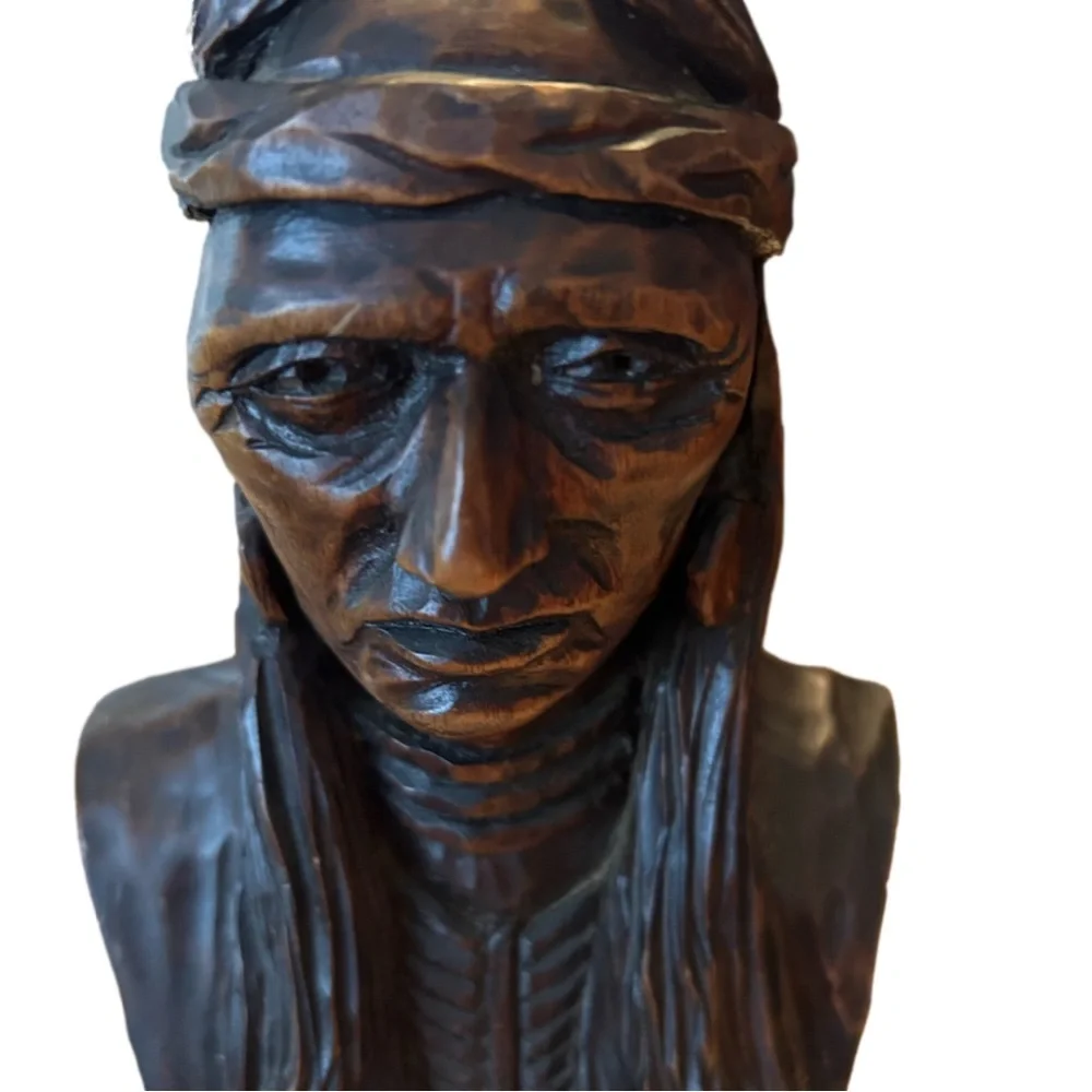Vintage , hand carved ,painted , war chief.